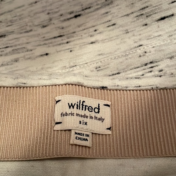 Aritzia Wilfred White Grey Heather Stretch Pencil Skirt with Zippers, size 6 - Picture 5 of 8